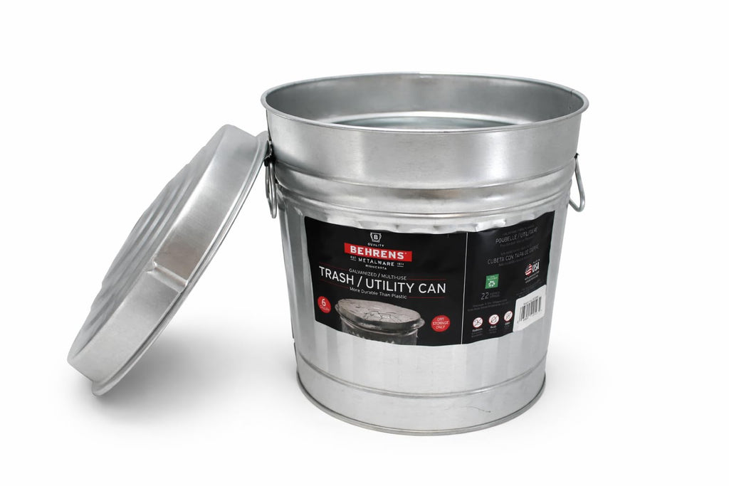 6 Gallon Galvanized Trash Can N186182