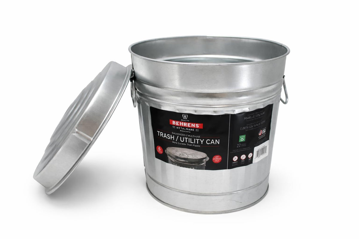 6 Gallon Galvanized Trash Can N186182