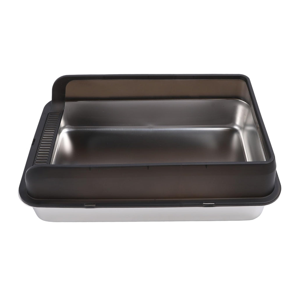 Stainless Steel Top Entry Cat Litter Box with Lid Q765