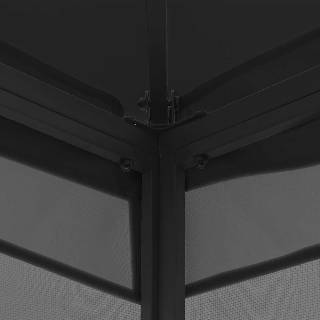 Steel Frame Gazebo with Nets, 9.8x9.8x8.7 ft Anthracite B31664