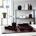 Dark Brown Bonded Leather 5-Piece Desk Set K1741