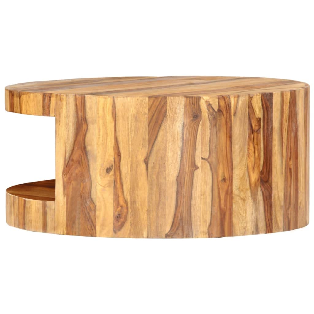 Round Coffee Table 25.6"x11.8" Solid Sheesham Wood R9552