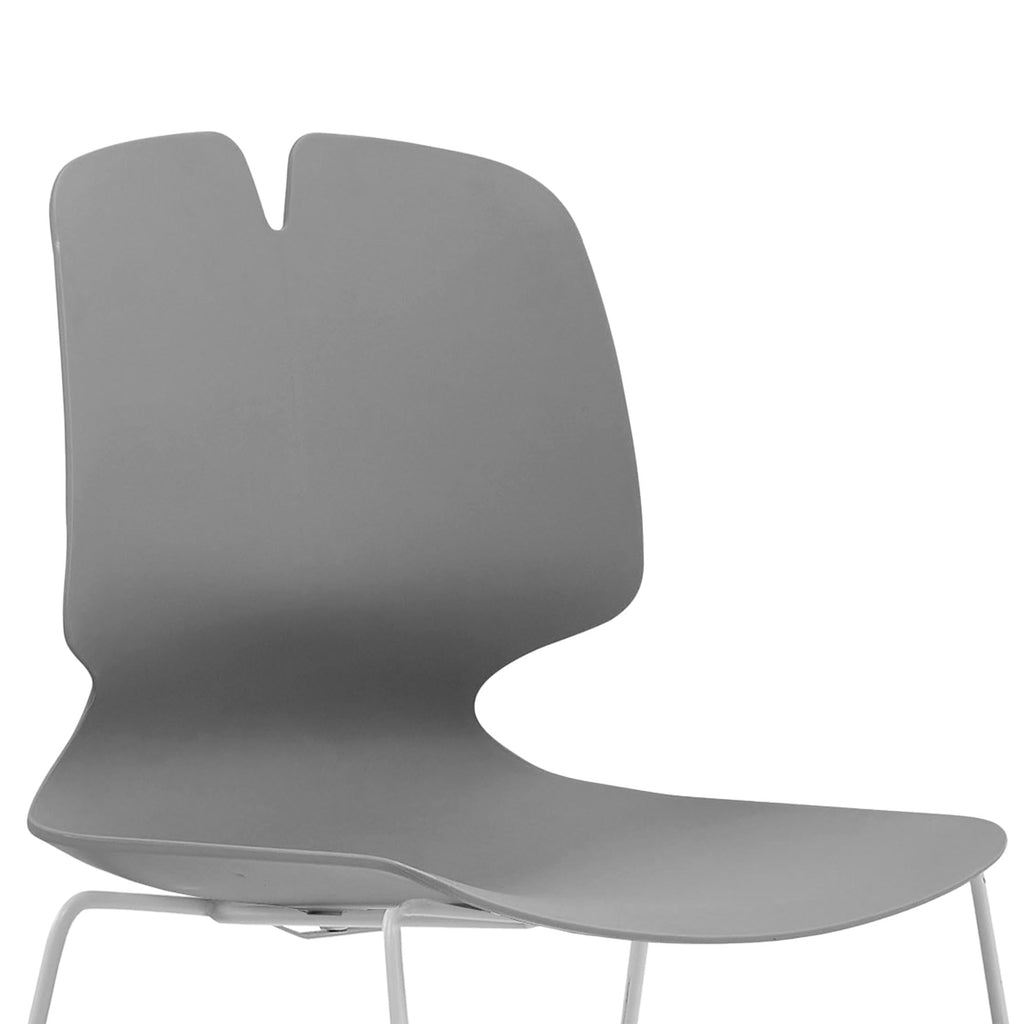 Grey Polypropylene Steel Office Chair Set of 4 M3360