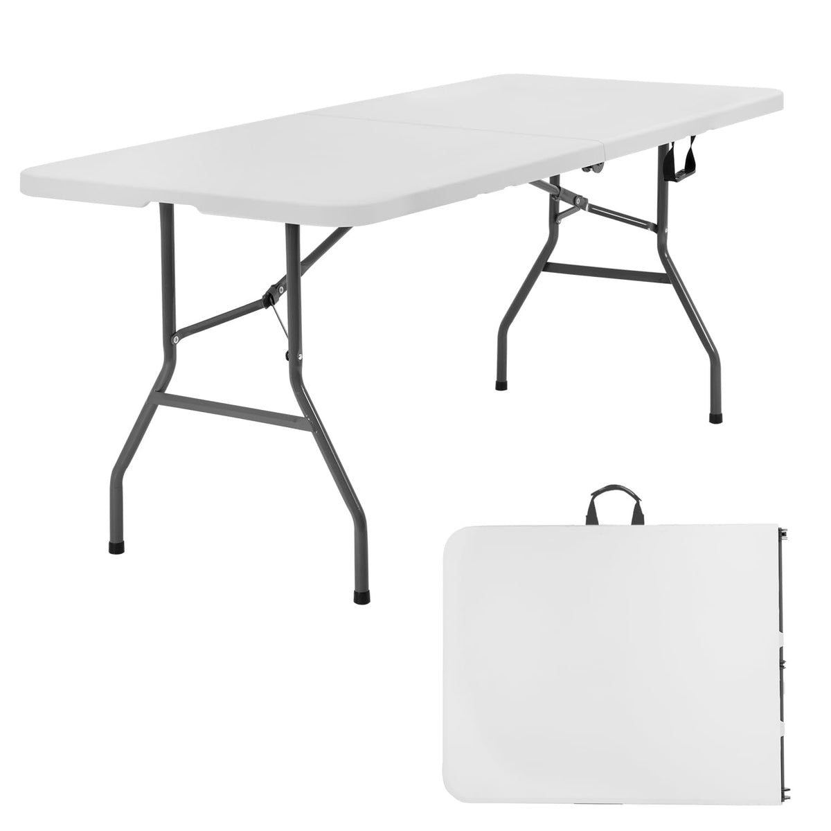 6FT White Portable Plastic Folding Table E76924