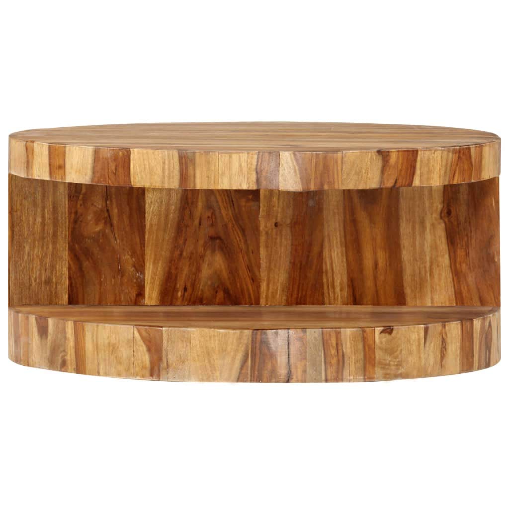 Round Coffee Table 25.6"x11.8" Solid Sheesham Wood R9552