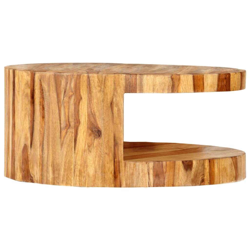 Round Coffee Table 25.6"x11.8" Solid Sheesham Wood R9552