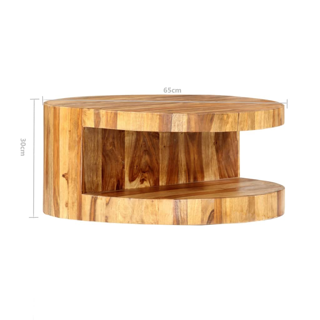 Round Coffee Table 25.6"x11.8" Solid Sheesham Wood R9552