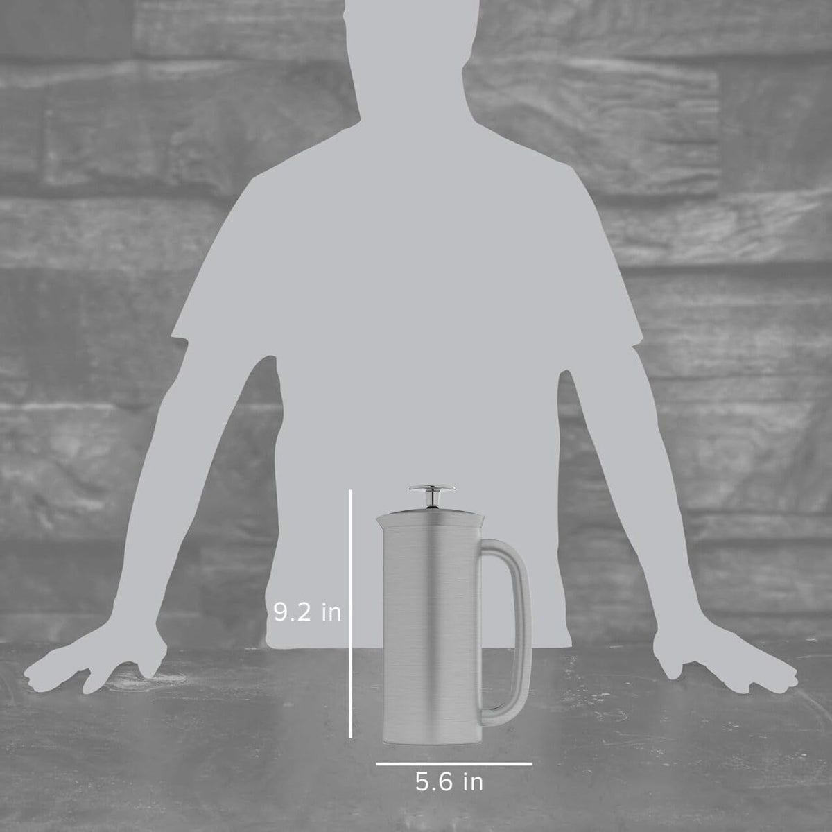18oz Brushed Stainless Steel French Press O385910