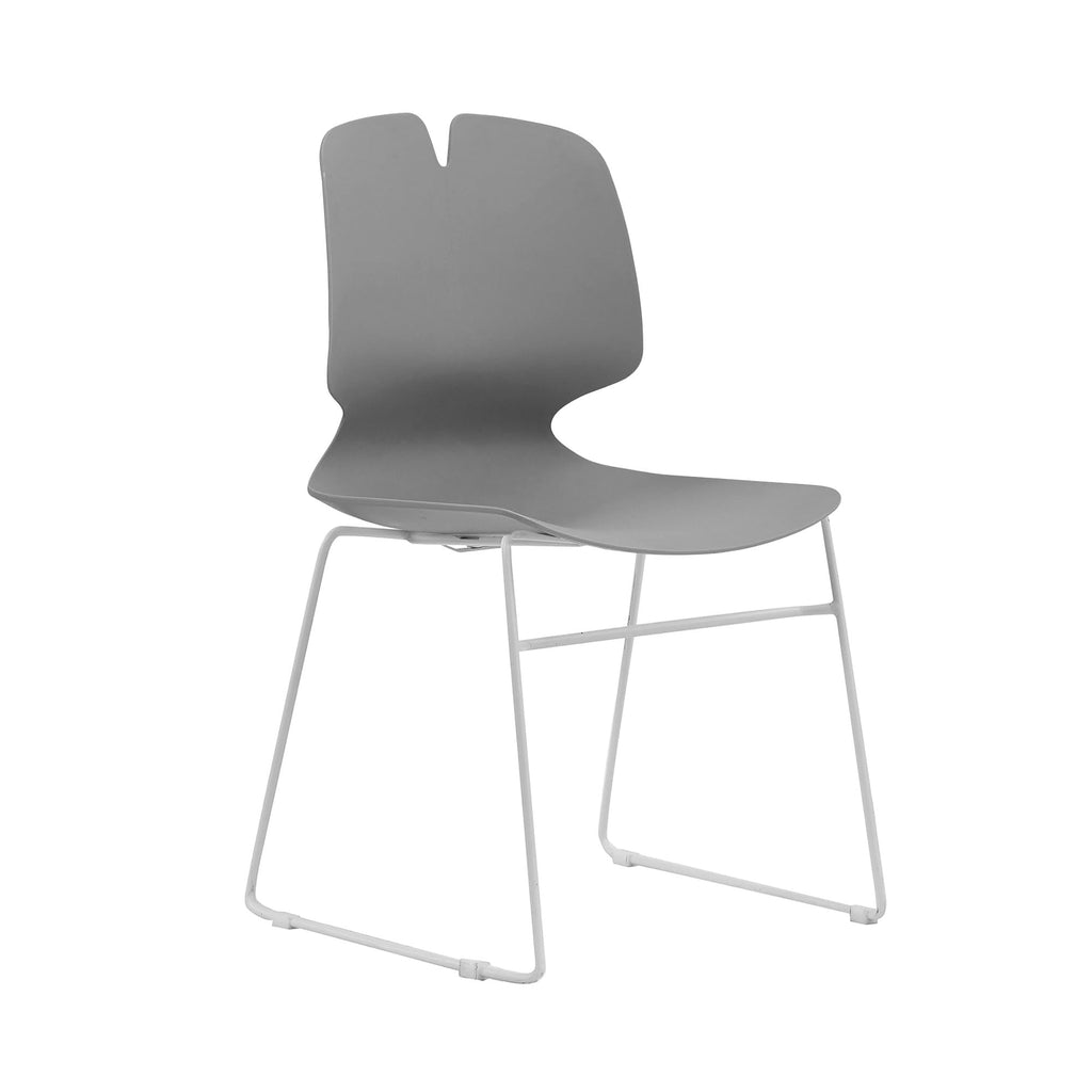 Grey Polypropylene Steel Office Chair Set of 4 M3360