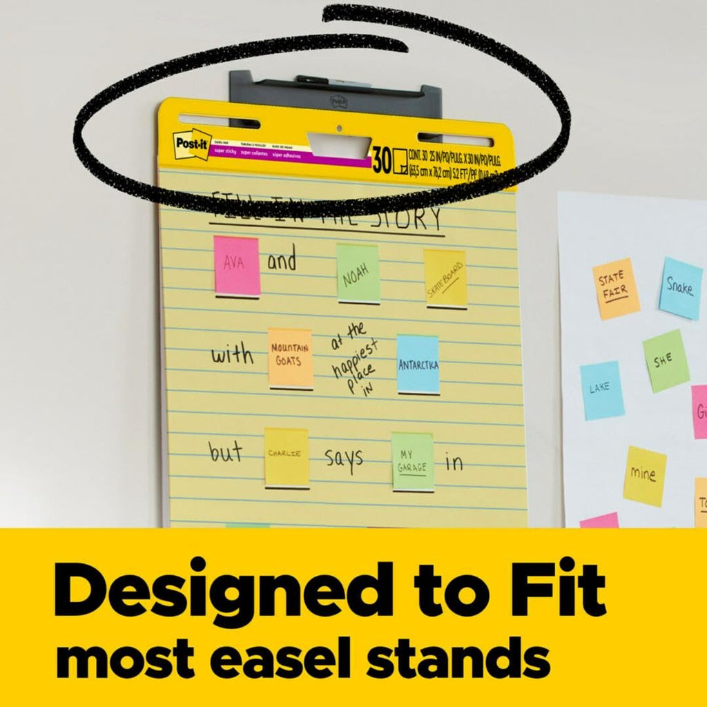Yellow Lined Easel Pad, 25 x 30 in, 2 Pads Q8604