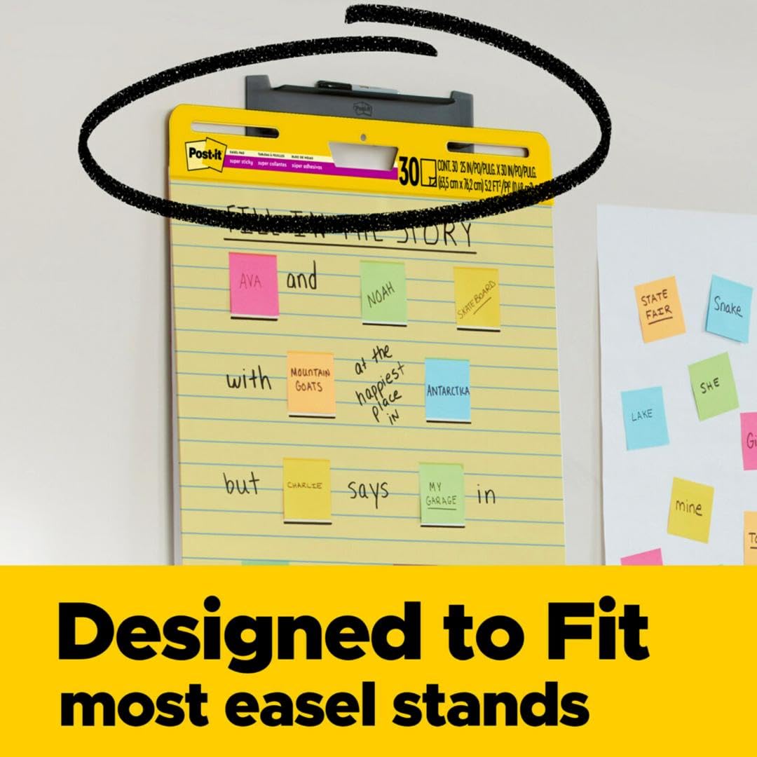 Yellow Lined Easel Pad, 25 x 30 in, 2 Pads Q8604