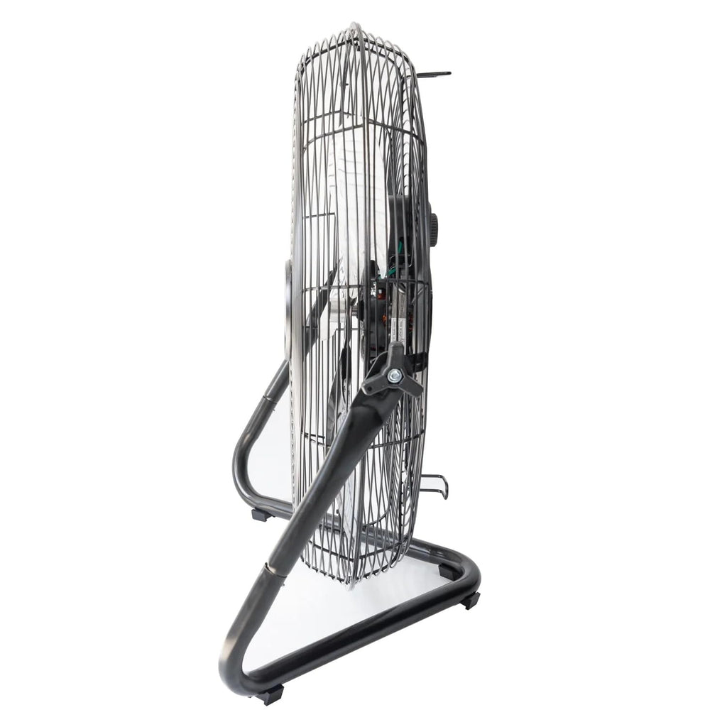 20" 3-Speed Tiltable Black Steel Floor Fan G256
