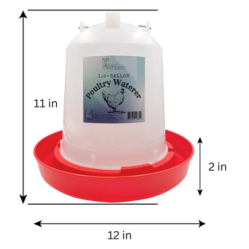 1.5-Gallon Poultry Waterer with Metal Handle B861