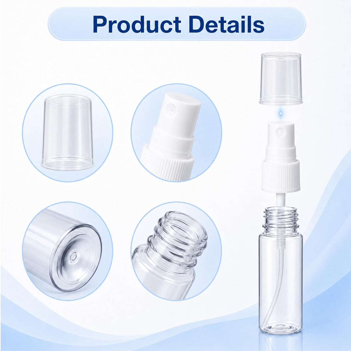 8 Pcs 0.5 Oz Fine Mist Travel Spray Bottles S738