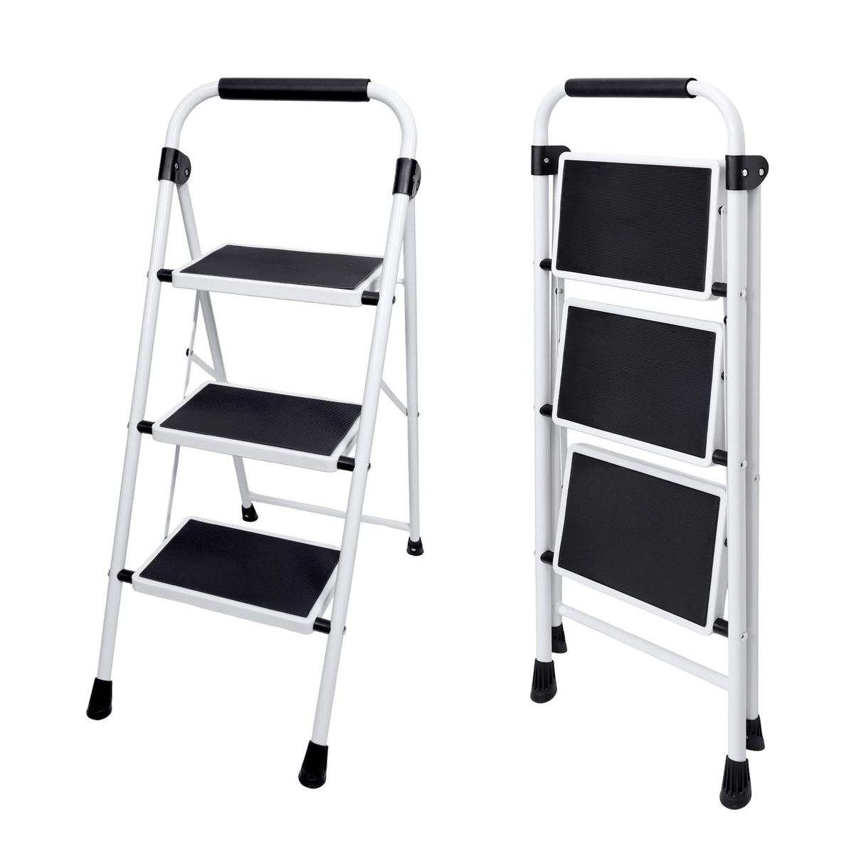 3 Step Ladder with Anti-Slip Pedal & Handrail D583