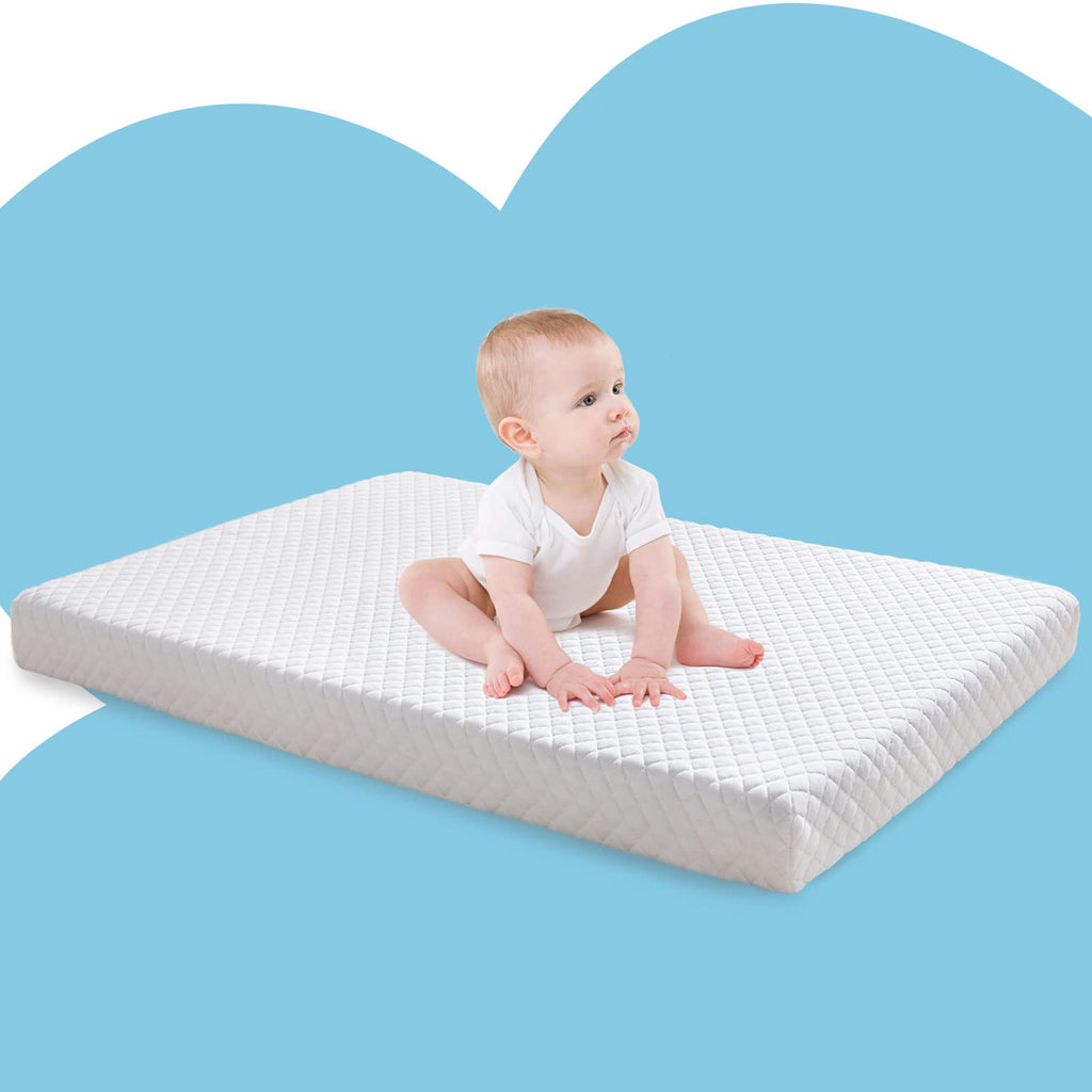 3" Waterproof Memory Foam Pack and Play Mattress White B2667