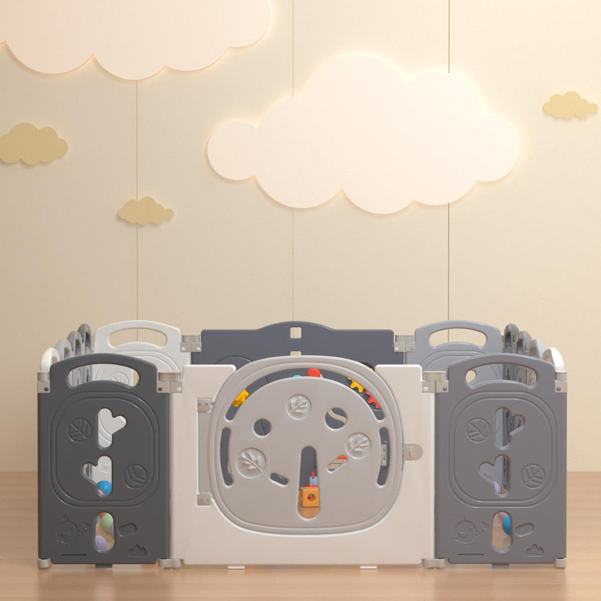 Foldable Portable 14 Panel Baby Playpen X948574