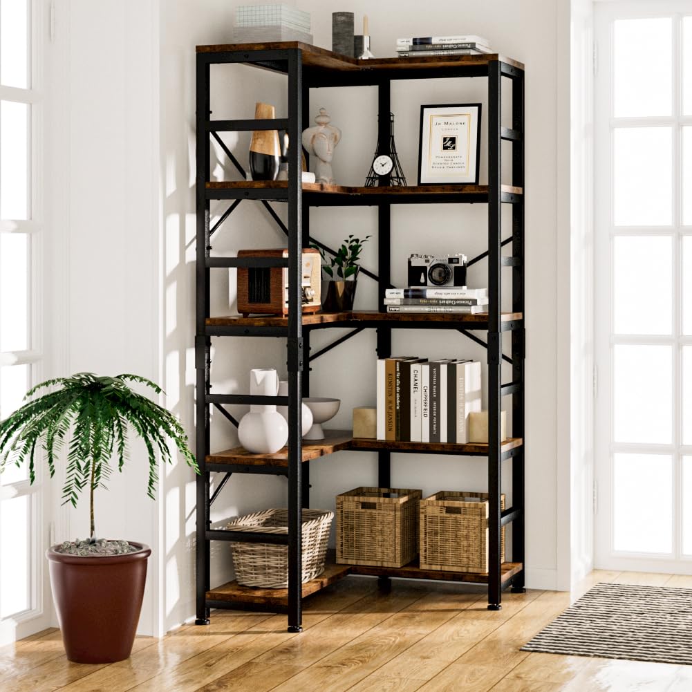 5-Tier L-Shaped Corner Bookshelf N8962