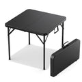 34" Square Folding Card Table with Built-in Handle, Black Z901642