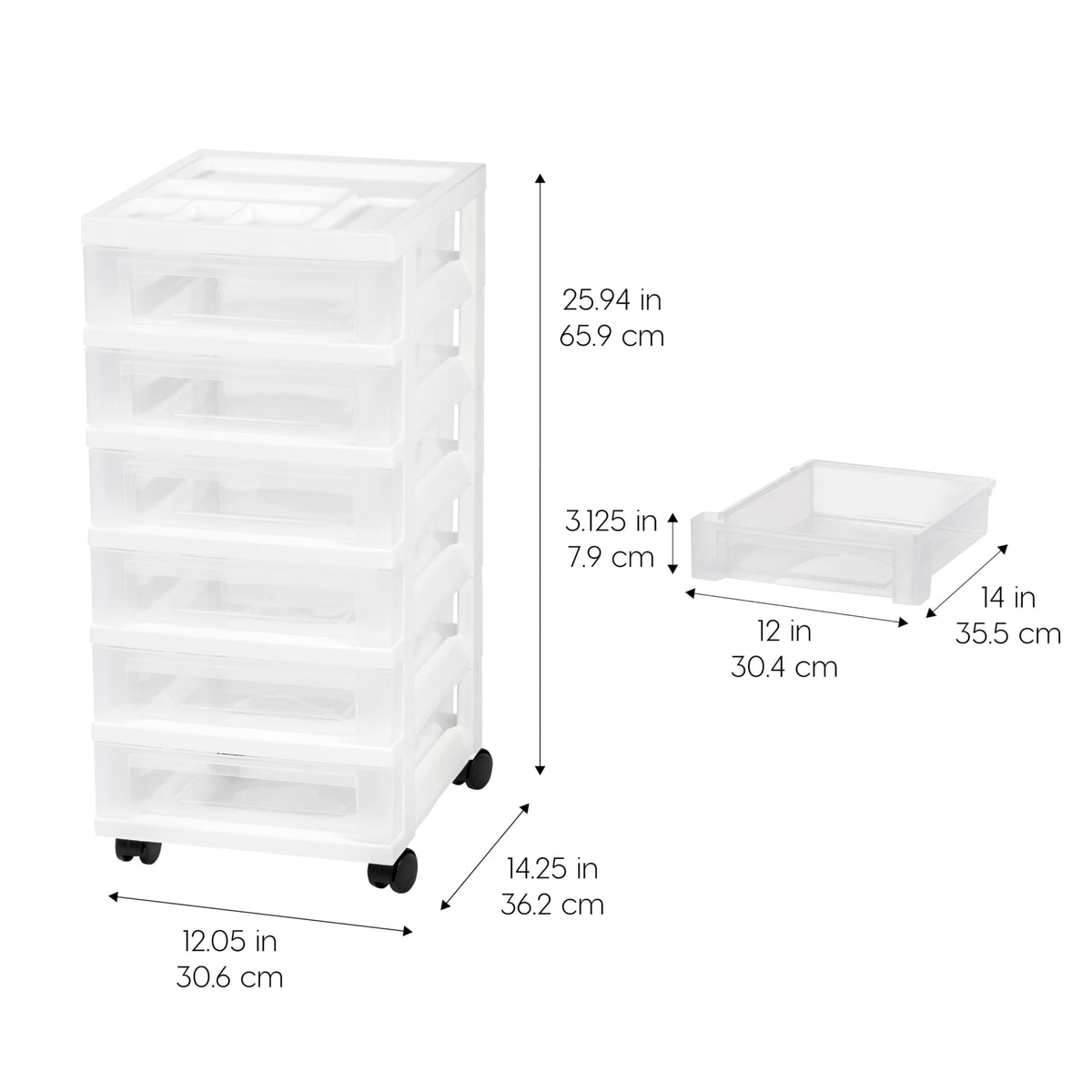 6 Drawer Rolling Storage Cart H633