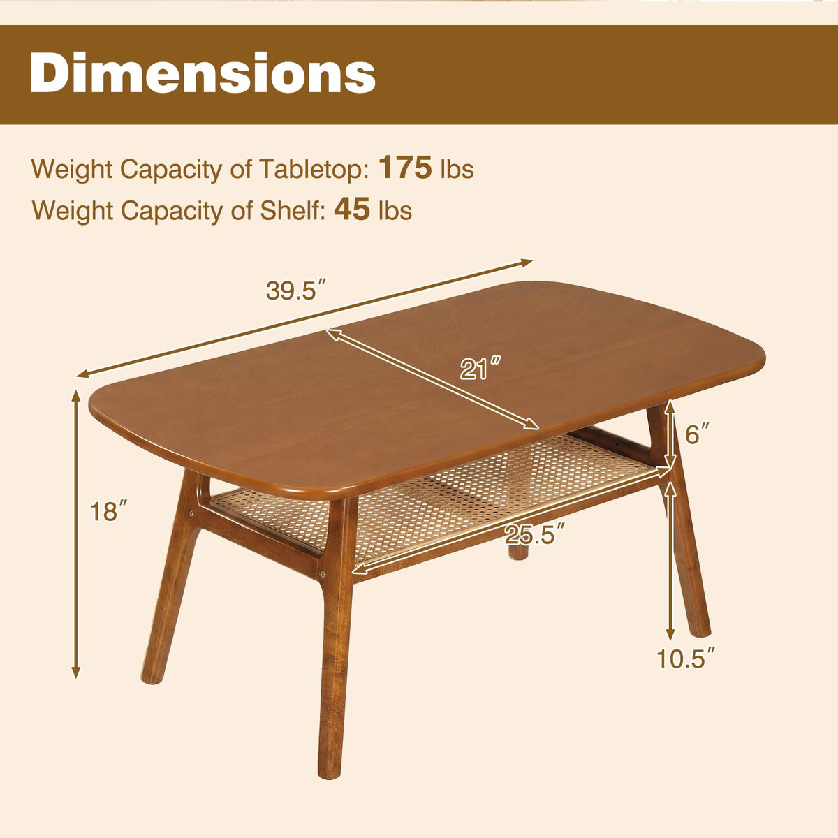 Rattan Wood Coffee Table H78303