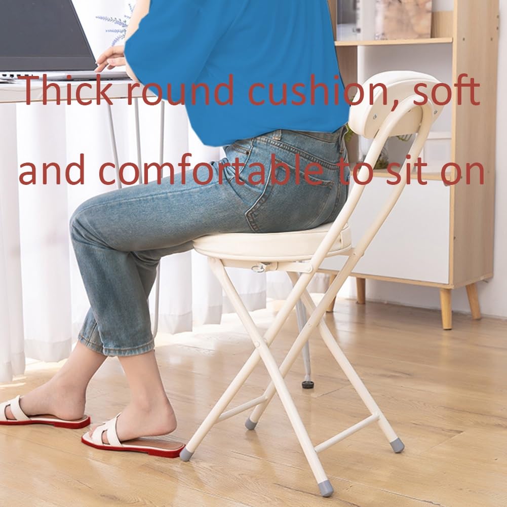Portable Folding Stool with Back Support, Footrest, Padded Seat, Black P507905