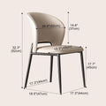 Black Faux Leather Dining Chairs with Metal Legs Q976