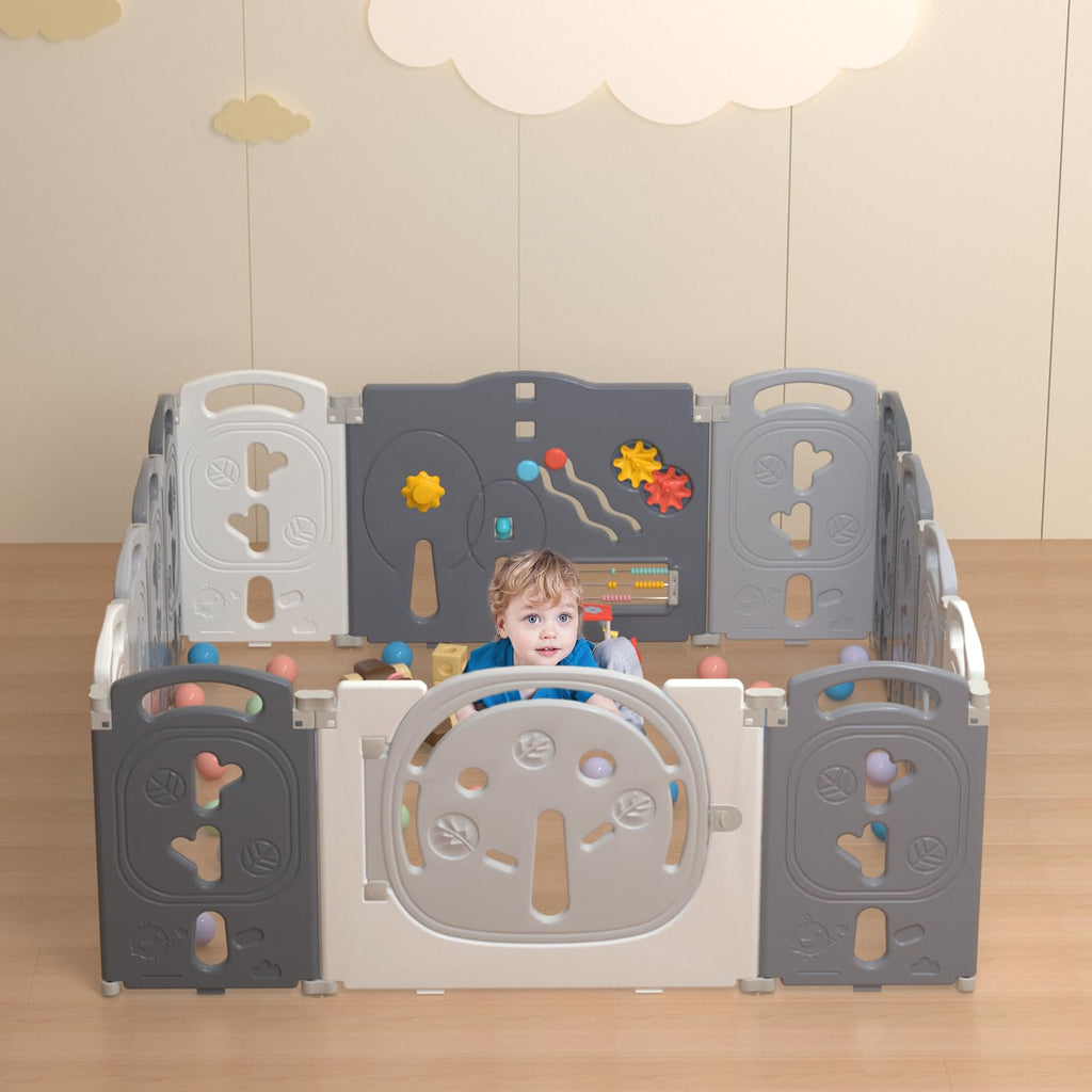Foldable Portable 14 Panel Baby Playpen X948574