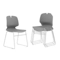 Grey Polypropylene Steel Office Chair Set of 4 M3360