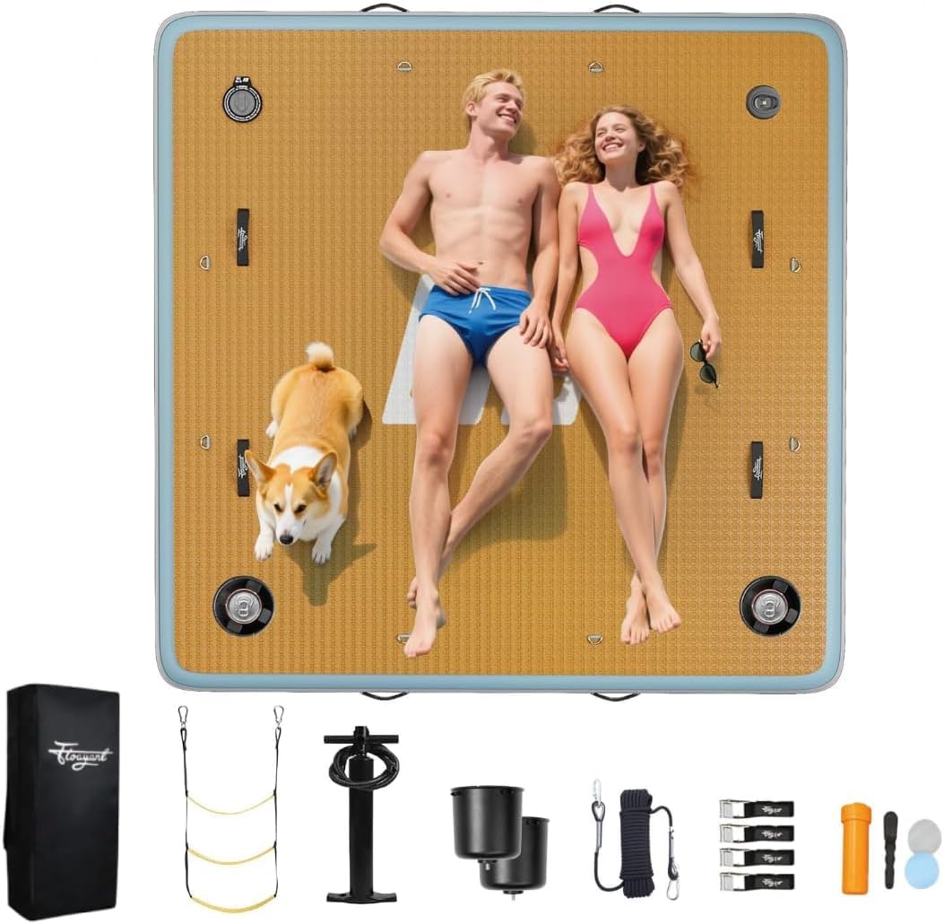 7×7' Inflatable Floating Dock with Ladder G100