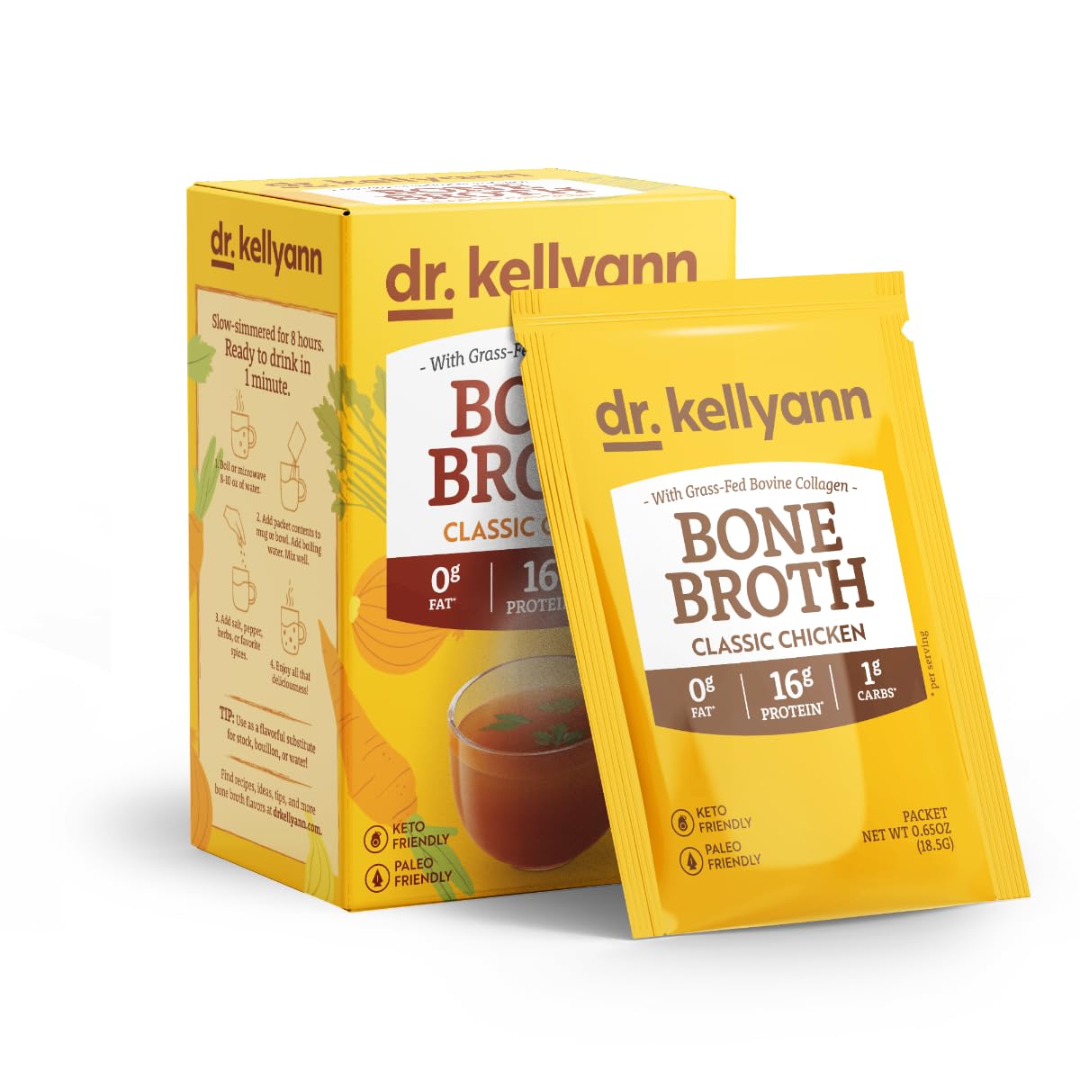 Bone Broth Powder Packets Classic Chicken Flavor 70 servings L8582