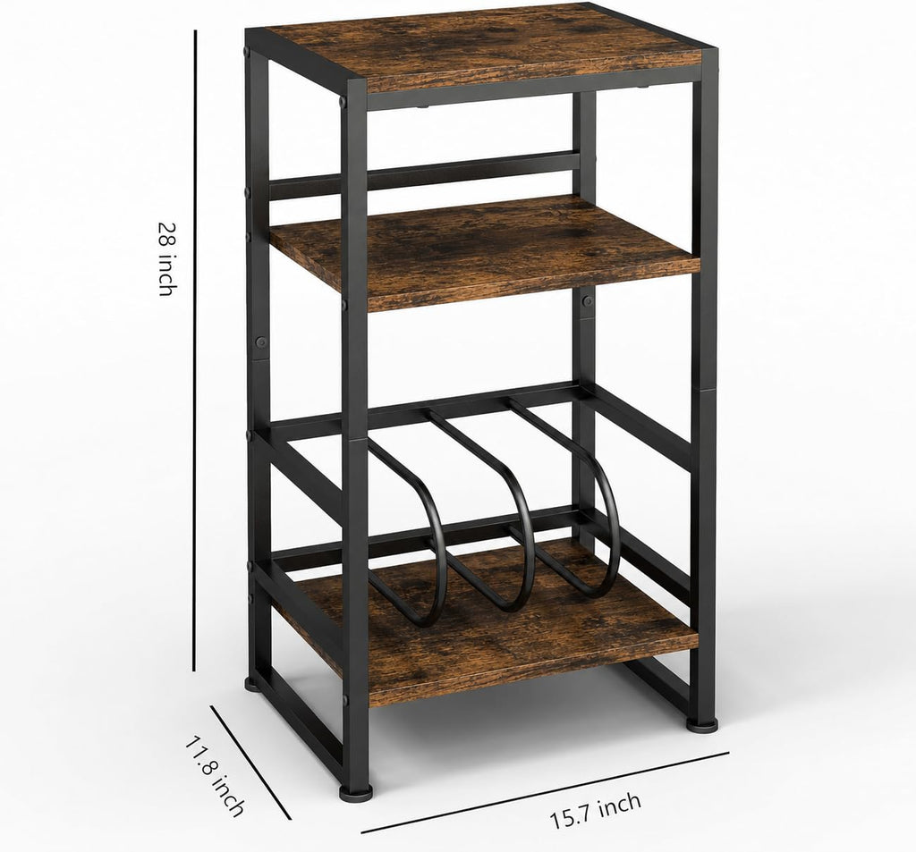 3-Tier Record Player Stand with Storage J203