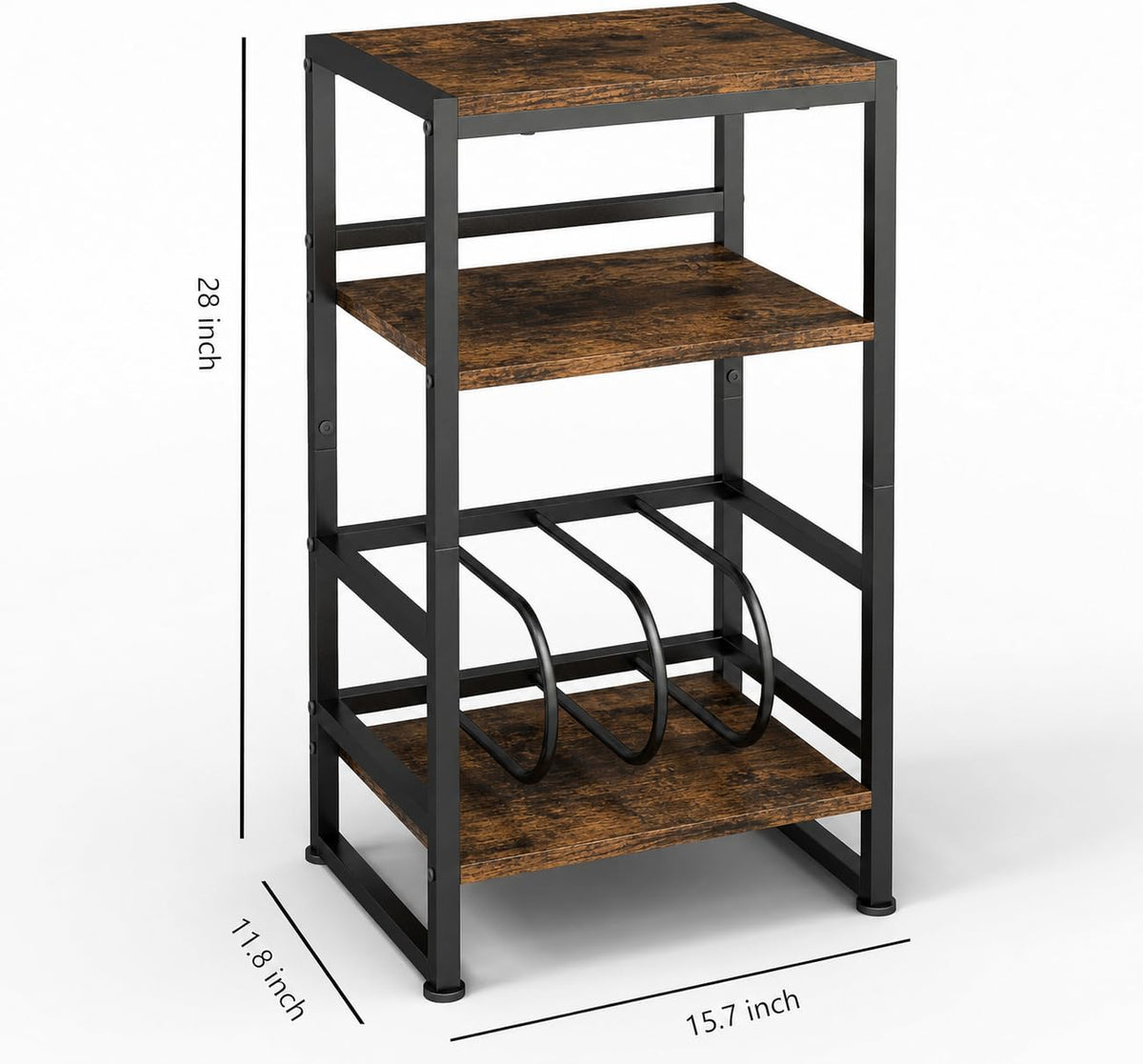 3-Tier Record Player Stand with Storage J203