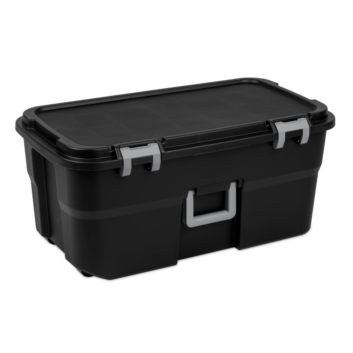 Black 22 Gal Wheeled Plastic Storage Trunk 2 Pack N9182