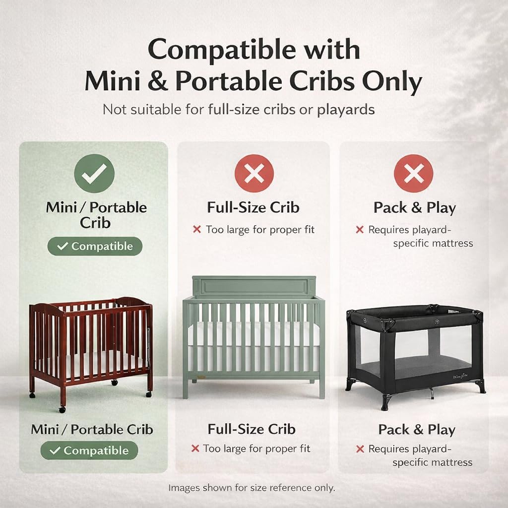 2-in-1 Mini Crib Mattress, Dual-Sided Waterproof S547