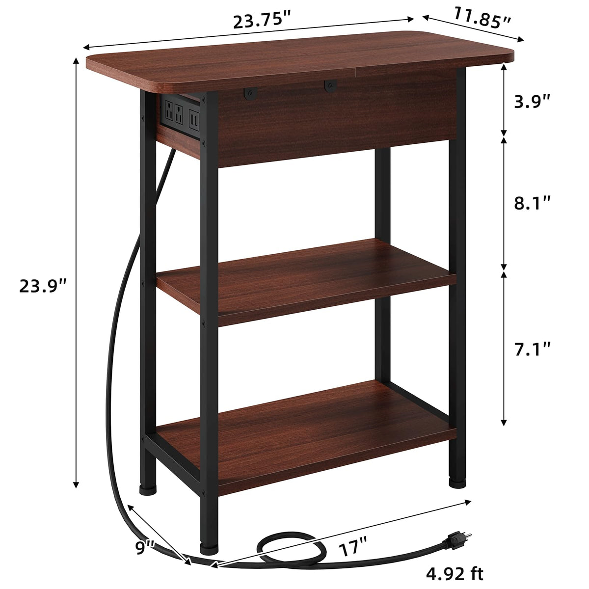 Narrow Side Table with Storage Z7833