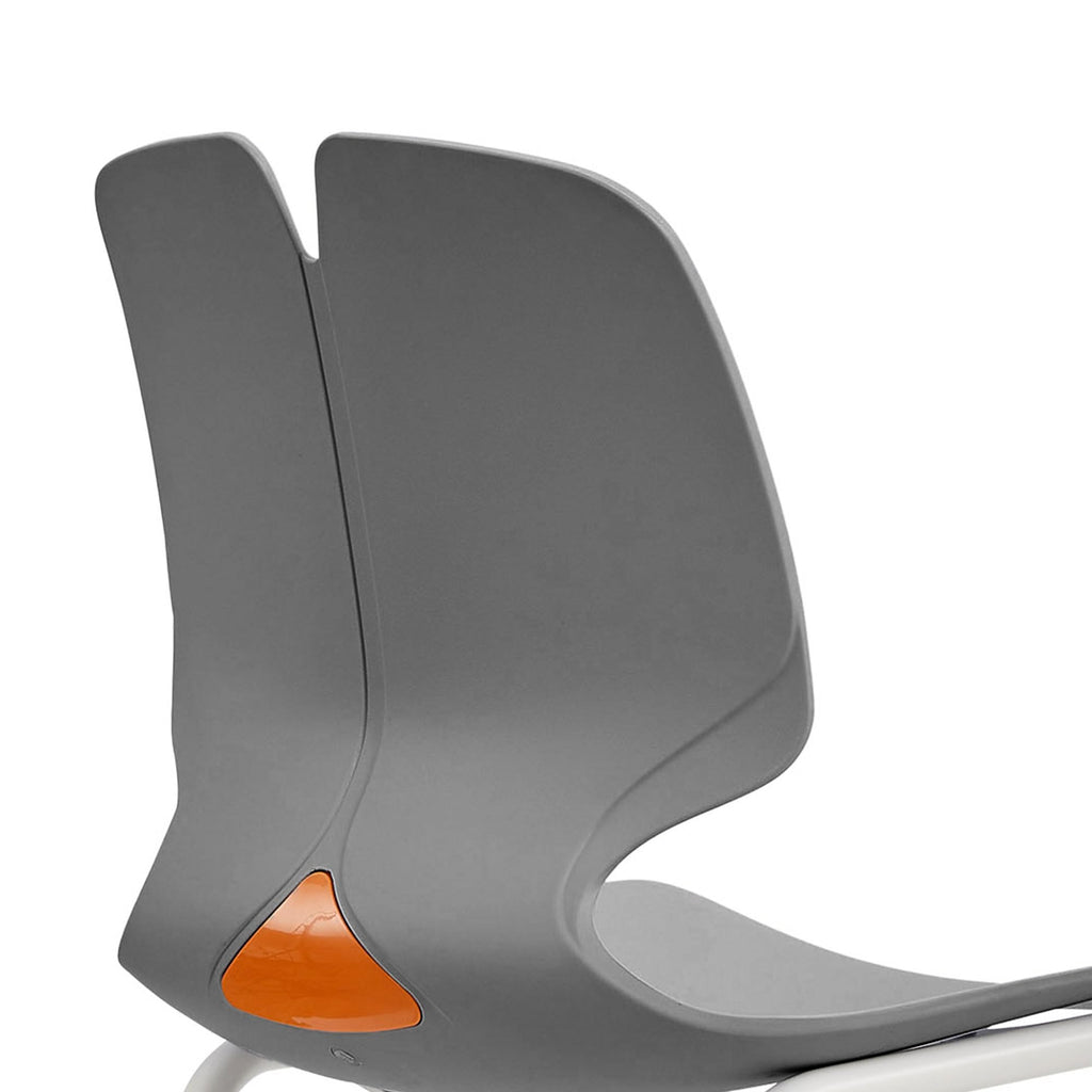 Grey Polypropylene Steel Office Chair Set of 4 M3360