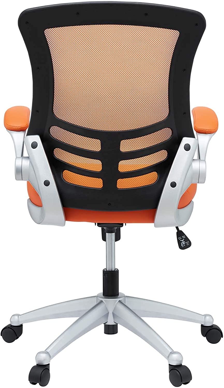 Orange Mesh Back Vinyl Seat Office Chair M8381