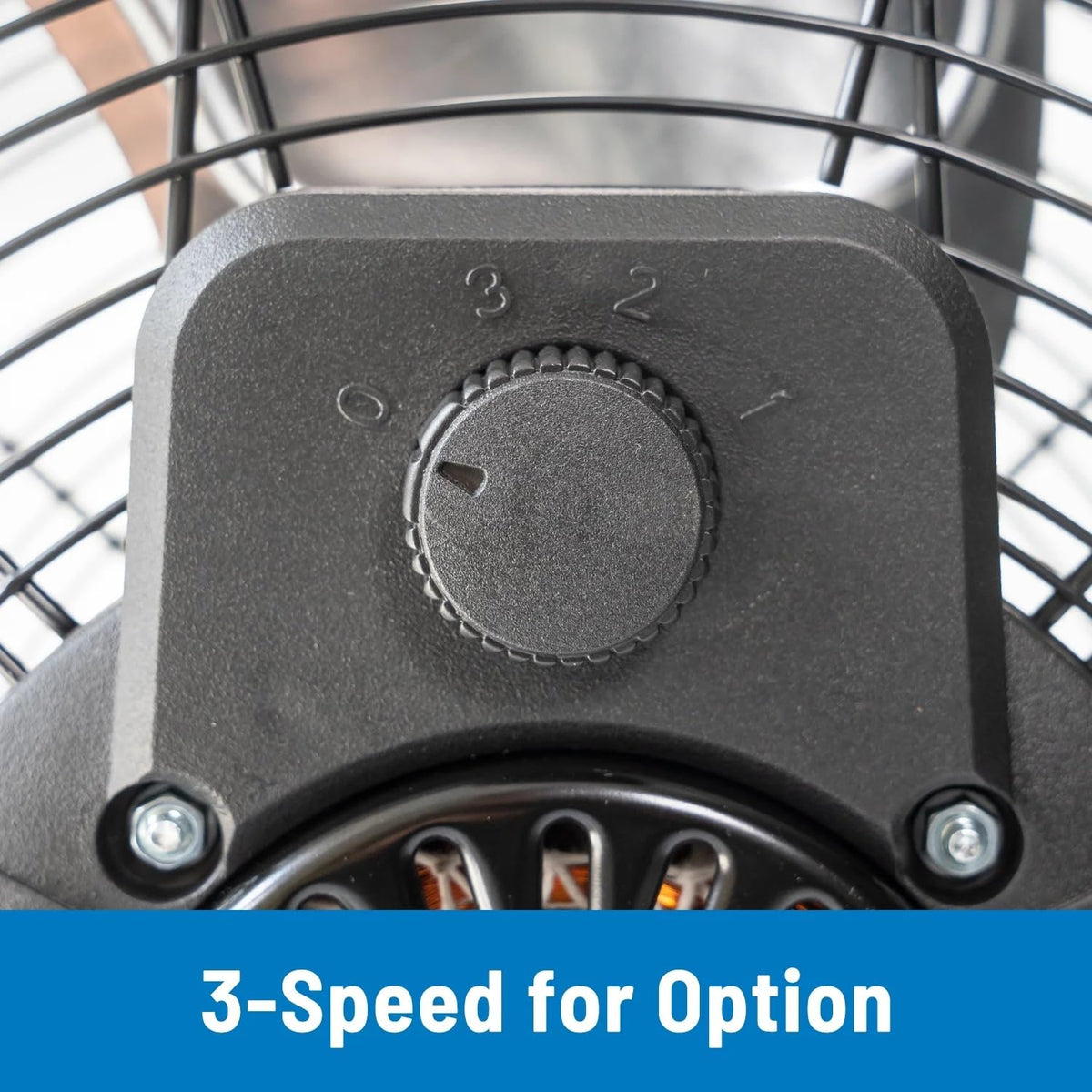 20" 3-Speed Tiltable Black Steel Floor Fan G256