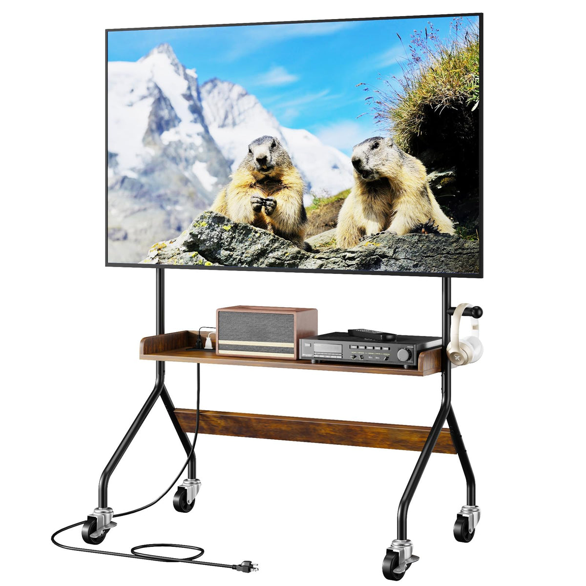 Rolling TV Stand with Power Outlet for 32-75 Inch TV X609194