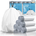 1.6 Gallon Mini Drawstring Trash Bags, 120 Counts White Trash Bin Liners K3285