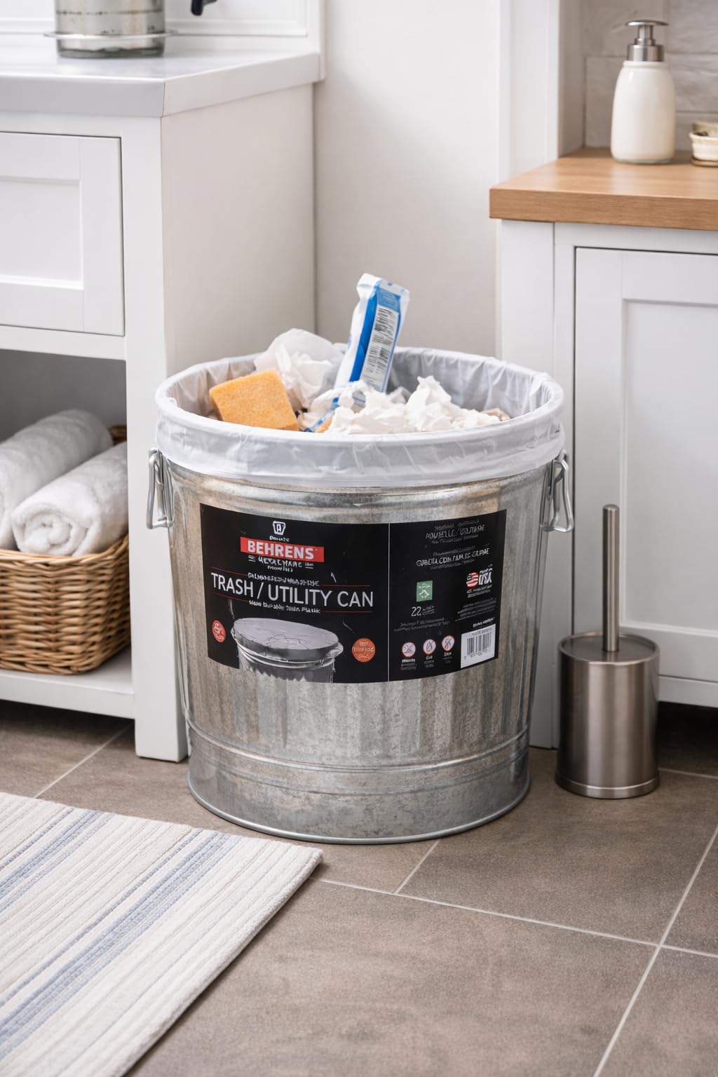 6 Gallon Galvanized Trash Can N186182