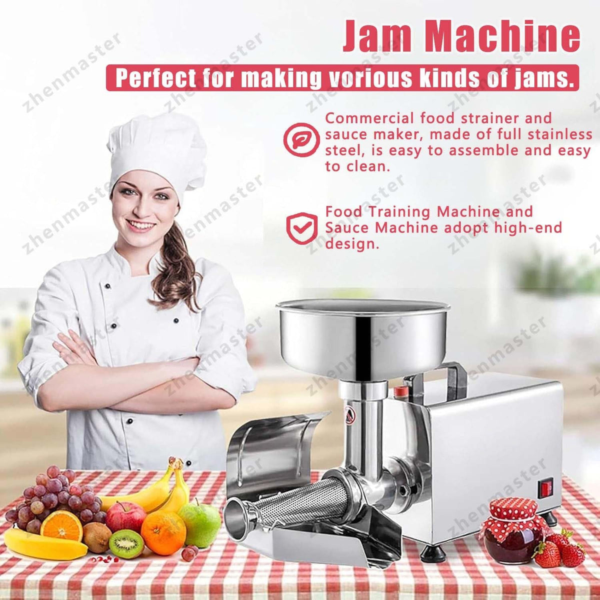 450W Stainless Steel Electric Tomato Strainer and Sauce Maker L802