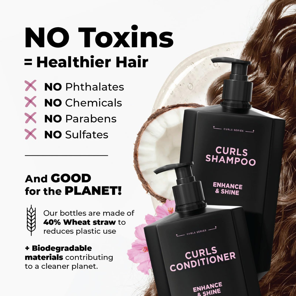 Curly Hair Shampoo & Conditioner Set Sulfate-Free 8 fl oz D833667