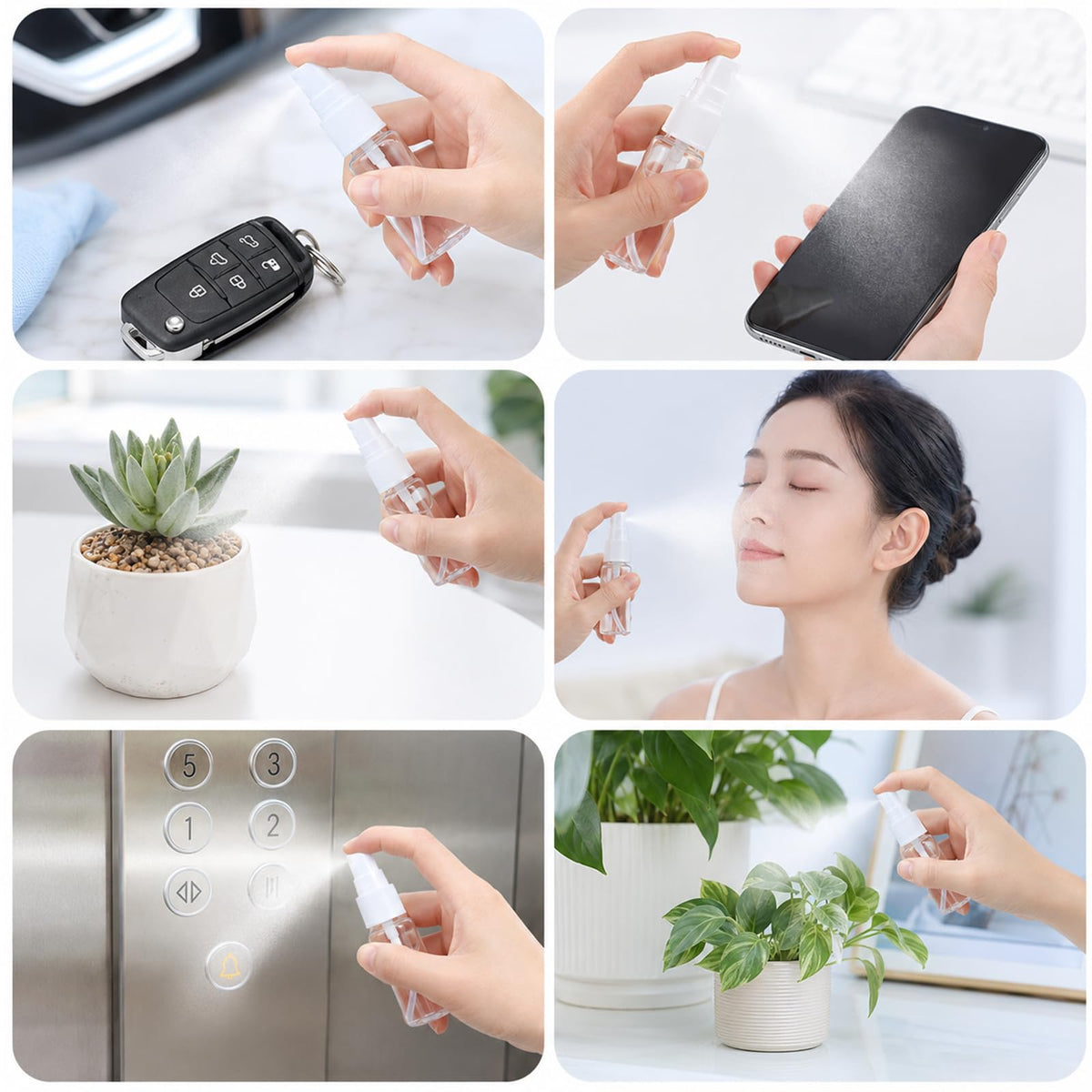8 Pcs 0.5 Oz Fine Mist Travel Spray Bottles S738