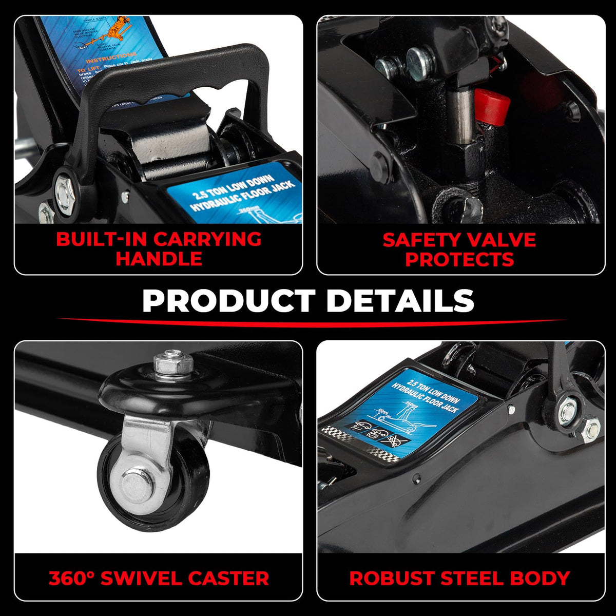 Heavy Duty Steel Hydraulic Floor Jack T2255