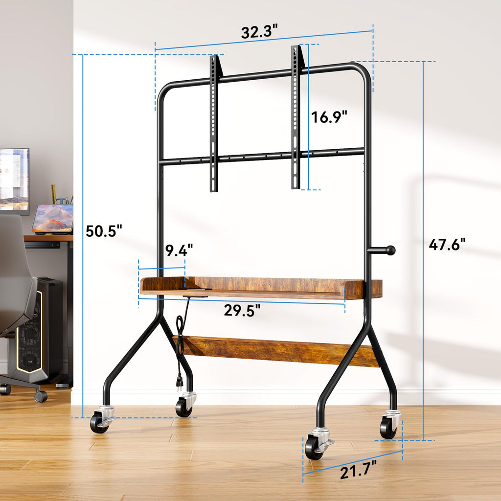 Rolling TV Stand with Power Outlet for 32-75 Inch TV X609194