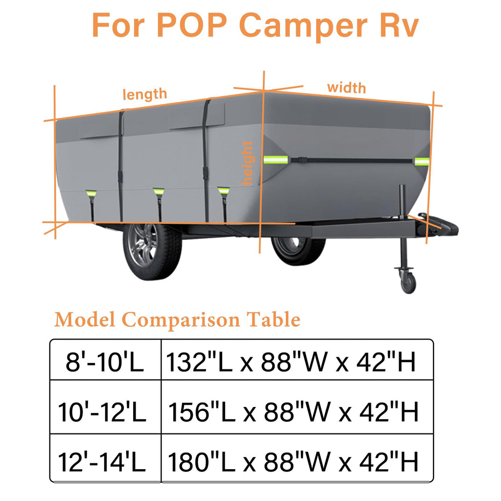 12'-14' 7 Layers Waterproof Breathable Pop Up Folding Camper Cover R767227