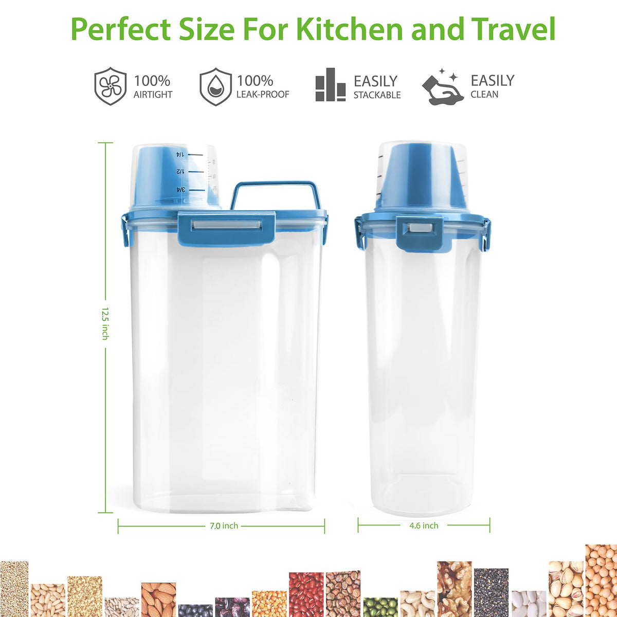 Airtight Rice Storage Container with Measuring Cup I3283