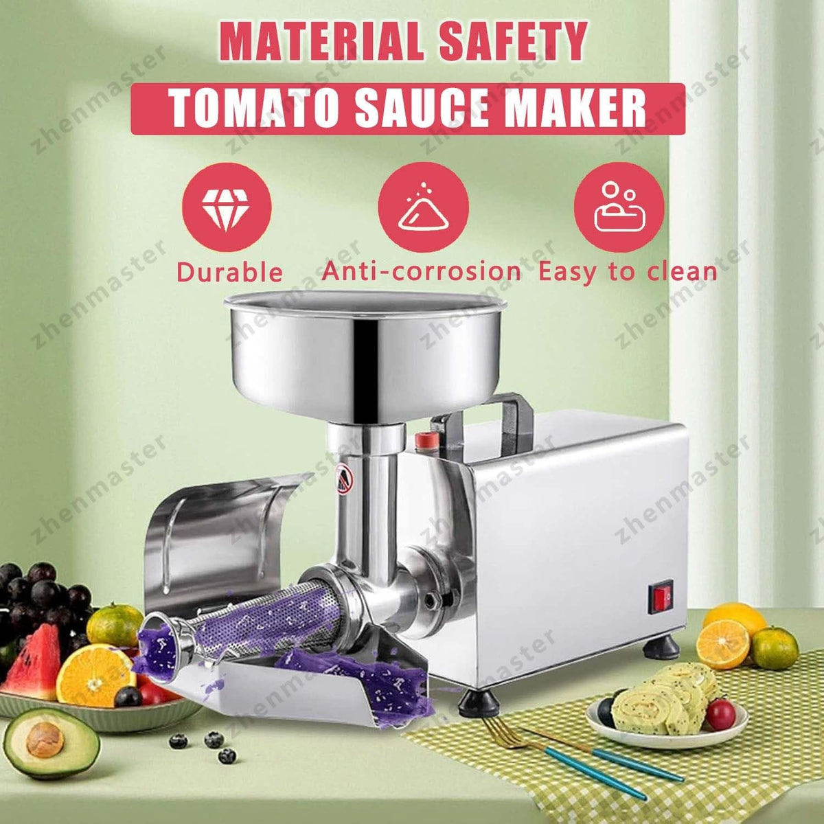 450W Stainless Steel Electric Tomato Strainer and Sauce Maker L802